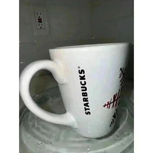 Starbucks Coffee Mug 2012 Red Snowflakes Ceramic Christmas Holiday Winter - Picture 5 of 10